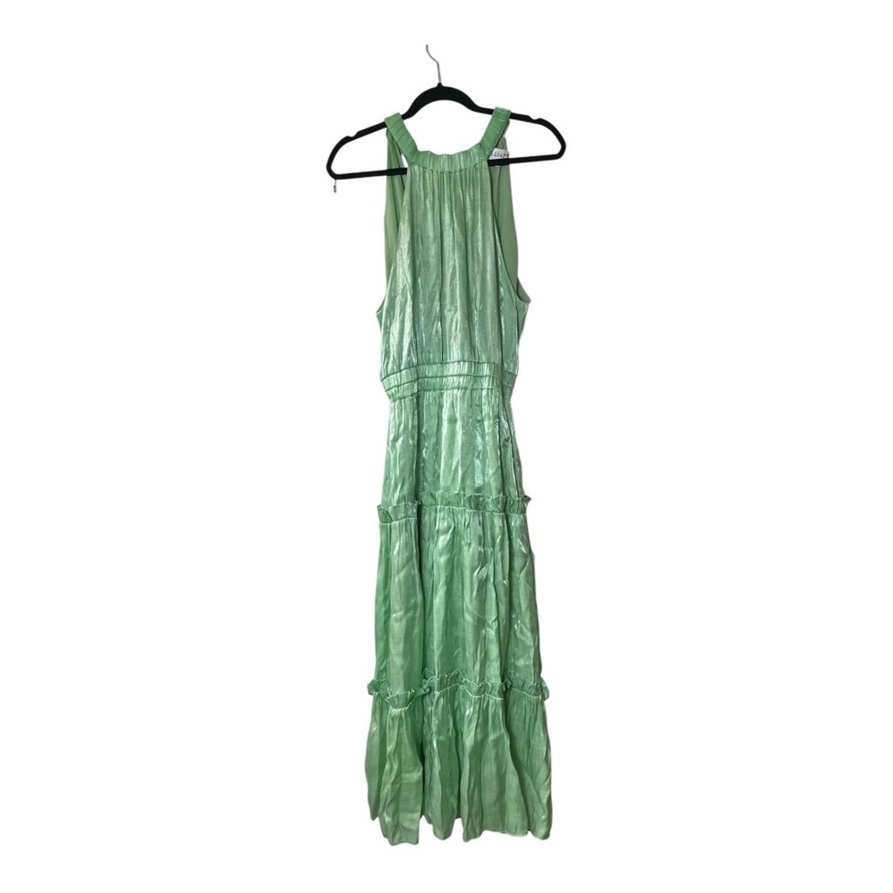 Anthropologie Teagan Maxi Dress Shimmery Light Green Women’s Size Medium - Picture 5 of 11